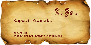 Kaposi Zsanett névjegykártya